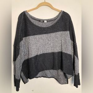 BDG gray striped cropped sweater size small